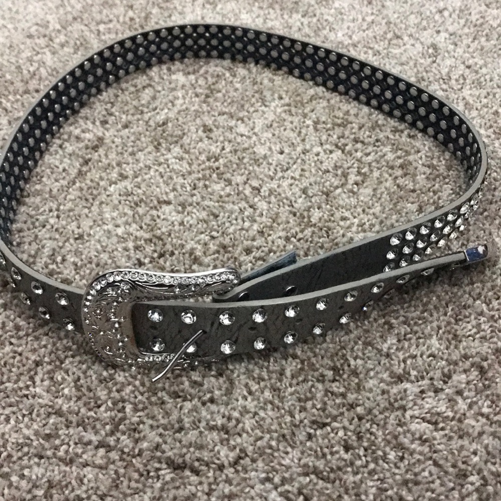 Buckle rhinestone belt